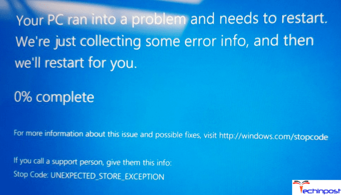 UNEXPECTED_STORE_EXCEPTION