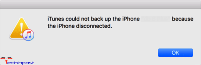 iTunes Could Not Backup the iPhone Because the iPhone Disconnected