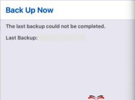 The Last Backup Could Not Be Completed