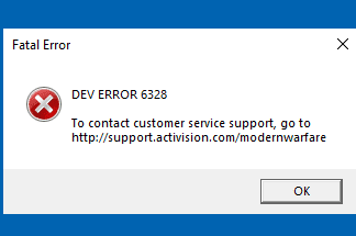 Dev Error 6328