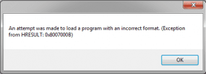 [FIXED] An Attempt Was Made To Load A Program With An Incorrect Format