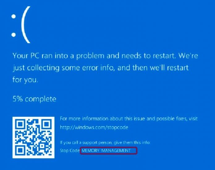 Memory Management Blue Screen