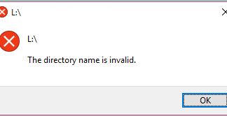 The Directory Name Is Invalid Error