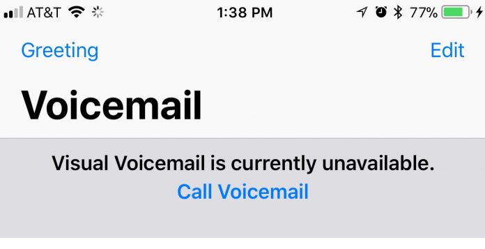 Visual Voicemail Is Currently Unavailable