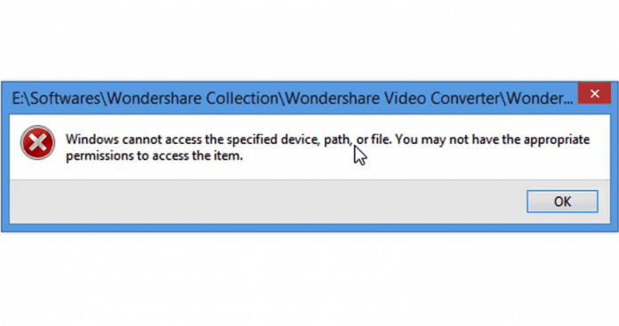 Windows Cannot Access the Specified Device Path or File