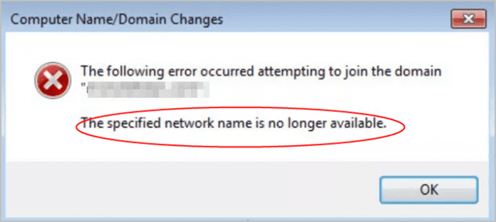 The Specified Network Name is No Longer Available