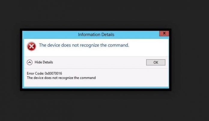 The Device Does Not Recognize The Command